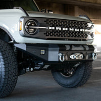 DV8 Offroad 2021+ Ford Bronco Front Bumper Winch Capable w/ Optional Bull Bar/Aux Light Opening - Bumpers Grilles &