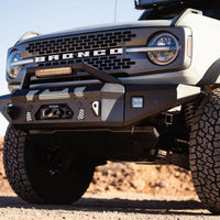 DV8 Offroad 2021+ Ford Bronco Front Bumper Winch Capable w/ Optional Bull Bar/Aux Light Opening - Bumpers Grilles &