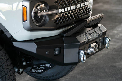 DV8 Offroad 2021+ Ford Bronco Front Bumper Winch Capable w/ Optional Bull Bar/Aux Light Opening - Bumpers Grilles &