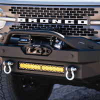 DV8 Offroad 2021+ Ford Bronco Modular Front Bumper Winch Capable w/ Auxiliary Light Mounts - Bumpers Grilles & Guards