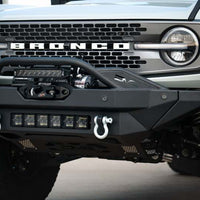 DV8 Offroad 2021+ Ford Bronco Modular Front Bumper Winch Capable w/ Auxiliary Light Mounts - Bumpers Grilles & Guards