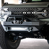 DV8 Offroad 2021+ Ford Bronco Modular Front Bumper Winch Capable w/ Auxiliary Light Mounts - Bumpers Grilles & Guards