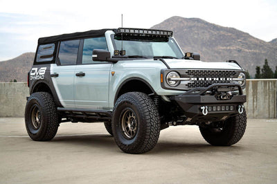 DV8 Offroad 2021+ Ford Bronco Modular Front Bumper Winch Capable w/ Auxiliary Light Mounts - Bumpers Grilles & Guards