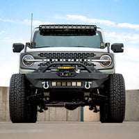 DV8 Offroad 2021+ Ford Bronco Modular Front Bumper Winch Capable w/ Auxiliary Light Mounts - Bumpers Grilles & Guards