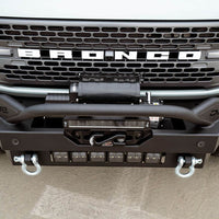 DV8 Offroad 2021+ Ford Bronco Modular Front Bumper Winch Capable w/ Auxiliary Light Mounts - Bumpers Grilles & Guards