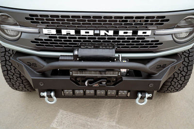 DV8 Offroad 2021+ Ford Bronco Modular Front Bumper Winch Capable w/ Auxiliary Light Mounts - Bumpers Grilles & Guards