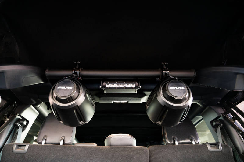 DV8 Offroad 21-22 Ford Bronco 4dr Rear Speaker & Light Mount Bar - Lights
