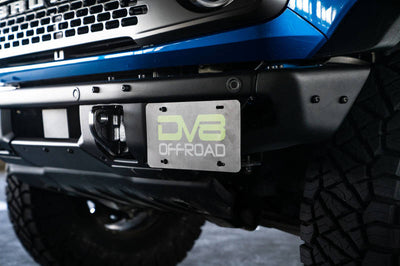 DV8 Offroad 21-22 Ford Bronco Factory Front Bumper License Relocation Bracket - Side - Exterior Styling
