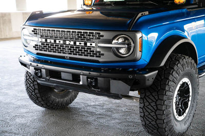 DV8 Offroad 21-22 Ford Bronco Factory Front Bumper License Relocation Bracket - Side - Exterior Styling