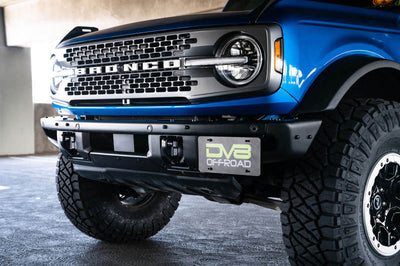 DV8 Offroad 21-22 Ford Bronco Factory Front Bumper License Relocation Bracket - Side - Exterior Styling