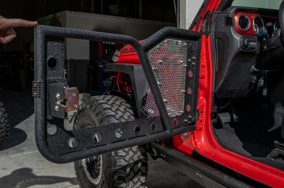 DV8 Offroad Jeep 18+ Wrangler JL / 20+ Gladiator JT Front Rock Doors w/ Perforated Aluminum Mesh - Exterior Styling