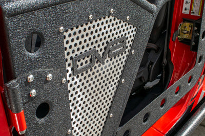 DV8 Offroad Jeep 18+ Wrangler JL / 20+ Gladiator JT Front Rock Doors w/ Perforated Aluminum Mesh - Exterior Styling