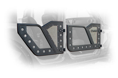 DV8 Offroad Jeep 18+ Wrangler JL / 20+ Gladiator JT Front Rock Doors w/ Perforated Aluminum Mesh - Exterior Styling