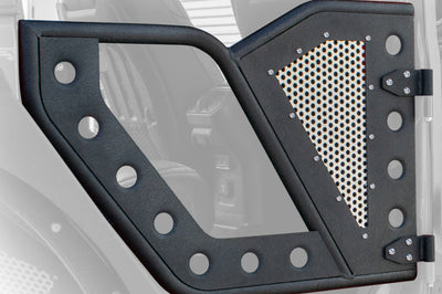 DV8 Offroad Jeep 18+ Wrangler JL / 20+ Gladiator JT Rear Rock Doors w/ Perforated Aluminum Mesh - Exterior Styling