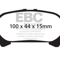 EBC 00-04 Toyota Avalon 3.0 Yellowstuff Rear Brake Pads - Brakes Rotors &