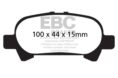 EBC 00-04 Toyota Avalon 3.0 Yellowstuff Rear Brake Pads - Brakes Rotors &