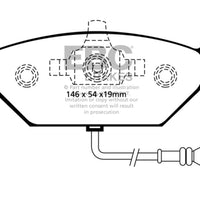 EBC 00-05 Volkswagen Beetle 2.0 Yellowstuff Front Brake Pads - Brakes Rotors &