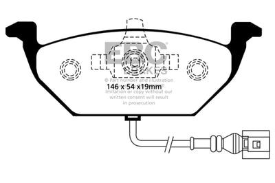 EBC 00-05 Volkswagen Beetle 2.0 Yellowstuff Front Brake Pads - Brakes Rotors &