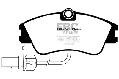 EBC 00 Volkswagen Eurovan 2.8 (Lucas) with Wear Leads Greenstuff Front Brake Pads - Brakes Rotors &
