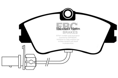 EBC 00 Volkswagen Eurovan 2.8 (Lucas) with Wear Leads Greenstuff Front Brake Pads - Brakes Rotors &