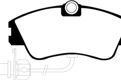 EBC 00 Volkswagen Eurovan 2.8 (Lucas) with Wear Leads Greenstuff Front Brake Pads - Brakes Rotors &