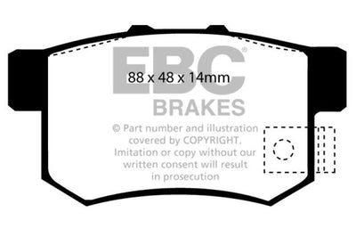 EBC 01-03 Acura CL 3.2 Yellowstuff Rear Brake Pads - Brakes Rotors &