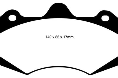 EBC 01-04 Aston Martin Vanquish 5.9 (AP Caliper) Yellowstuff Front Brake Pads - Brakes Rotors &
