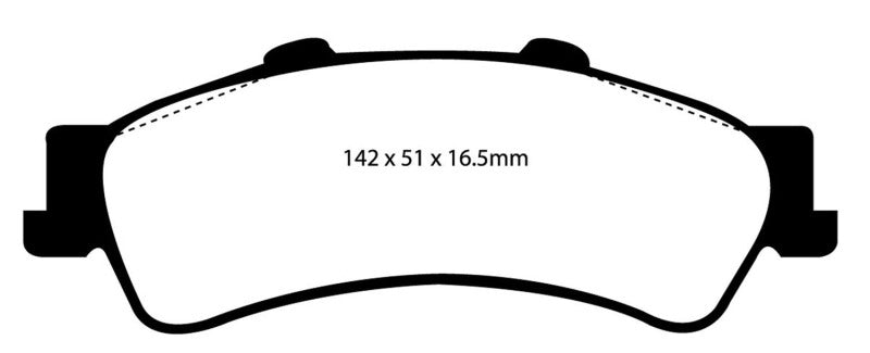 EBC 01-05 Cadillac Deville 4.6 HD Yellowstuff Rear Brake Pads - Brakes Rotors &