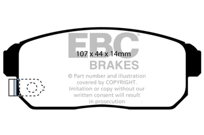 EBC 02-03 Infiniti G20 2.0 Yellowstuff Rear Brake Pads - Brakes Rotors &