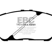EBC 02-03 Lexus ES300 3.0 Yellowstuff Front Brake Pads - Brakes Rotors &
