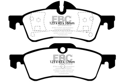 EBC 02-03 Mini Hardtop 1.6 Yellowstuff Rear Brake Pads - Brakes Rotors &