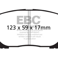 EBC 02-08 Pontiac Vibe 1.8 Yellowstuff Front Brake Pads - Brakes Rotors &