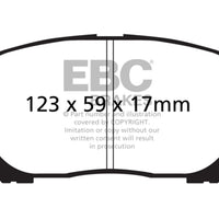 EBC 02-08 Pontiac Vibe 1.8 Yellowstuff Front Brake Pads - Brakes Rotors &
