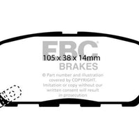 EBC 02 Infiniti G35 3.5 w/o DCS Bluestuff Rear Brake Pads - Brakes Rotors &