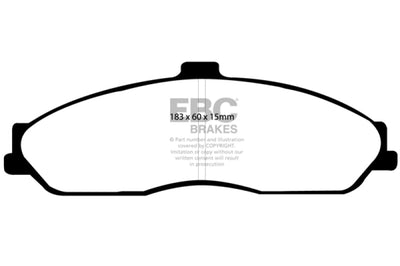 EBC 03-04 Cadillac XLR 4.6 Yellowstuff Front Brake Pads - Brakes Rotors &