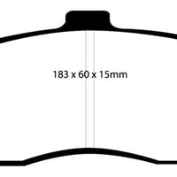 EBC 03-04 Cadillac XLR 4.6 Yellowstuff Front Brake Pads - Brakes Rotors &