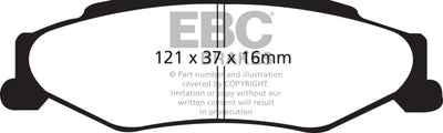 EBC 03-04 Cadillac XLR 4.6 Yellowstuff Rear Brake Pads - Brakes Rotors &