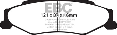 EBC 03-04 Cadillac XLR 4.6 Yellowstuff Rear Brake Pads - Brakes Rotors &