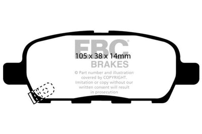 EBC 03-05 Infiniti FX35 3.5 Yellowstuff Rear Brake Pads - Brakes Rotors &
