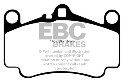 EBC 03-05 Porsche 911 (996) (Cast Iron Rotor only) 3.6 Carrera 4S Yellowstuff Front Brake Pads - Brakes Rotors &