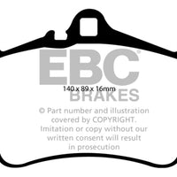 EBC 03-05 Porsche 911 (996) (Cast Iron Rotor only) 3.6 Carrera 4S Yellowstuff Front Brake Pads - Brakes Rotors &