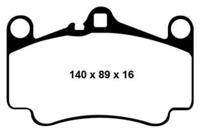 EBC 03-05 Porsche 911 (996) (Cast Iron Rotor only) 3.6 Carrera 4S Yellowstuff Front Brake Pads - Brakes Rotors &