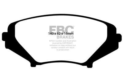 EBC 03-12 Mazda RX8 1.3 Rotary (Standard Suspension) Yellowstuff Front Brake Pads - Brakes Rotors &