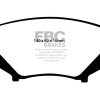 EBC 03-12 Mazda RX8 1.3 Rotary (Standard Suspension) Yellowstuff Front Brake Pads - Brakes Rotors &
