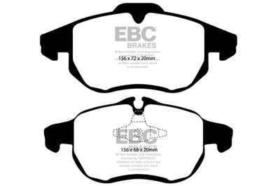 EBC 03 Saab 9-3 2.0 Turbo (Arc) Yellowstuff Front Brake Pads - Brakes Rotors &