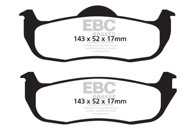 EBC 04-05 Infiniti QX56 5.6 Yellowstuff Rear Brake Pads - Brakes Rotors &