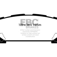EBC 04-06 Saab 9-2X 2.0 Turbo Yellowstuff Rear Brake Pads - Brakes Rotors &