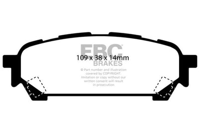 EBC 04-06 Saab 9-2X 2.0 Turbo Yellowstuff Rear Brake Pads - Brakes Rotors &