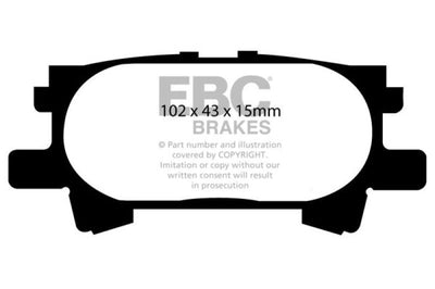 EBC 04-07 Lexus RX330 3.3 Yellowstuff Rear Brake Pads - Brakes Rotors &