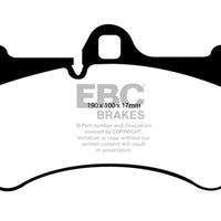 EBC 04-07 Porsche Cayenne 3.2 Yellowstuff Front Brake Pads - Brakes Rotors &